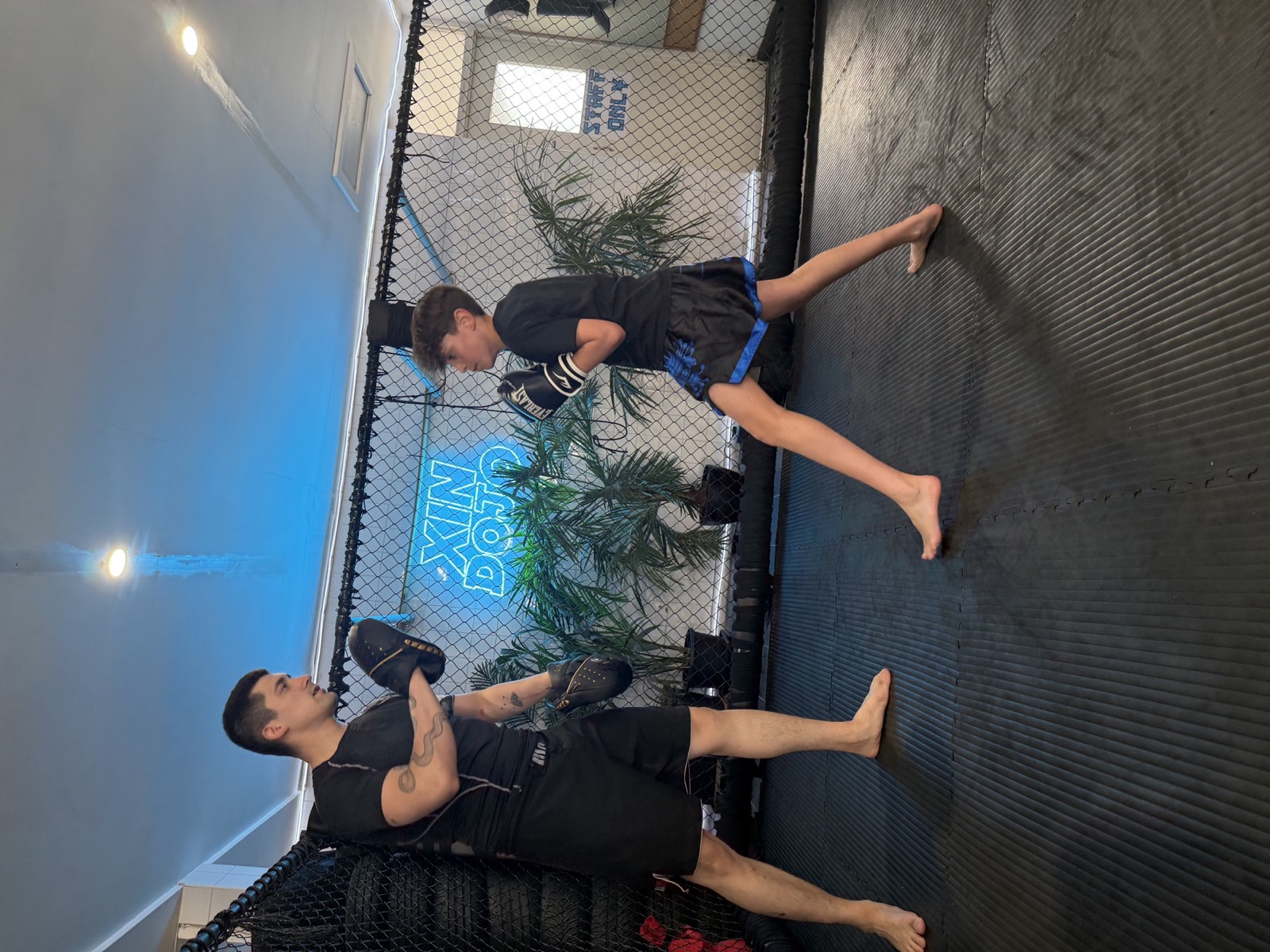 Kids martial arts training at Xin Dojo